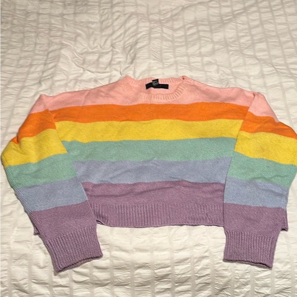 🌈FOREVER 21 Rainbow Striped Women's Sweater